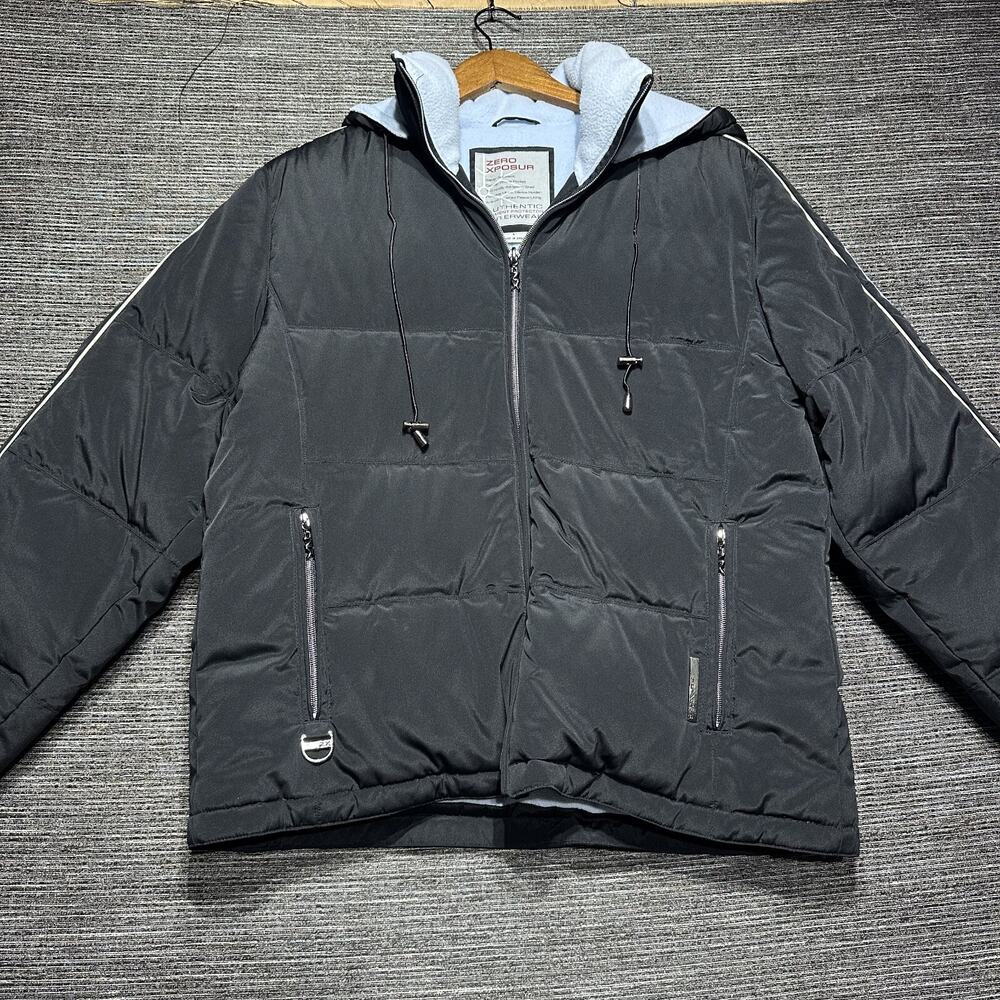 Zero Xposur Jacket Women's L Black Puffer Snow Warm Hooded Full Zip